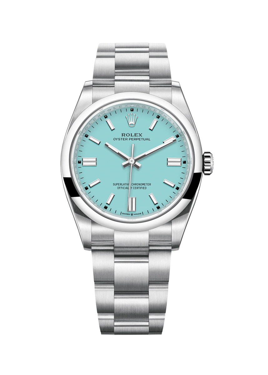 Rolex Oyster Perpetua 36  Turquoise Blue Dial 126000